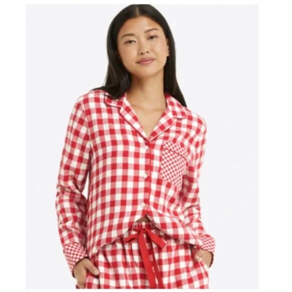 NWT Draper James & Land’s End Red and White Flannel Pajama Set XS - Picture 3 of 10